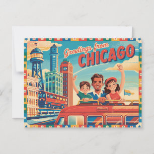 Vintage Postkarte Chicago   Grüße aus Chicago