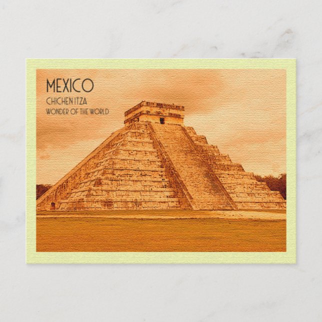 Vintage Postkarte Chichen Itza Mexiko (Vorderseite)