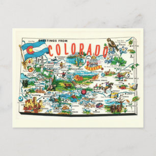 Vintage-Postkarte der Colorado-Karte Postkarte