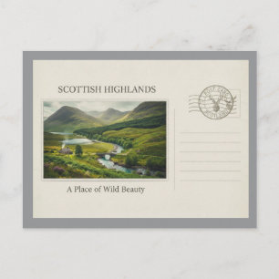 Vintage-Postkarte der schottischen Highlands-Natur Postkarte