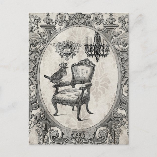 Vintage Postkarte des französischen Stuhls (Vorderseite)