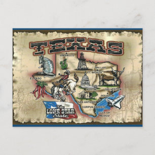 Vintage-Postkarte des Lone Star State Texas Postkarte