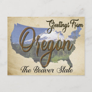 Vintage-Postkarte des US-Bundesstaates Oregon Postkarte
