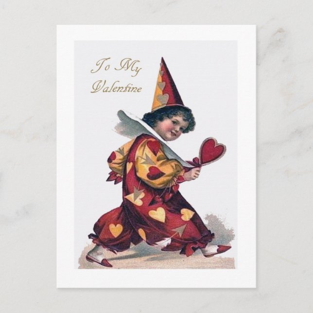 Vintage Postkarte des Valentines Tagesaltmodisch (Vorderseite)