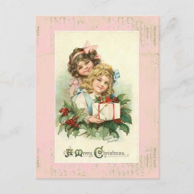 Vintage Postkarte "Ein frohes Weihnachten" (Vorderseite)