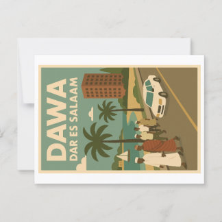 Vintage Postkarte - Essen Afrika