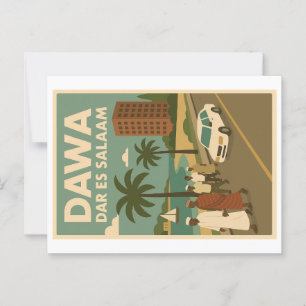 Vintage Postkarte - Essen Afrika