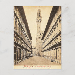 Vintage Postkarte, Firenze-Il Portico degli Uffizi Postkarte