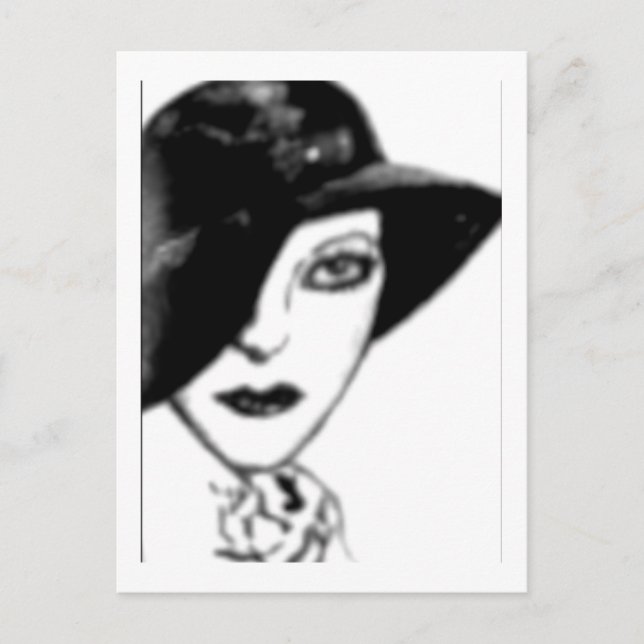 Vintage Postkarte - Flapper (Vorderseite)