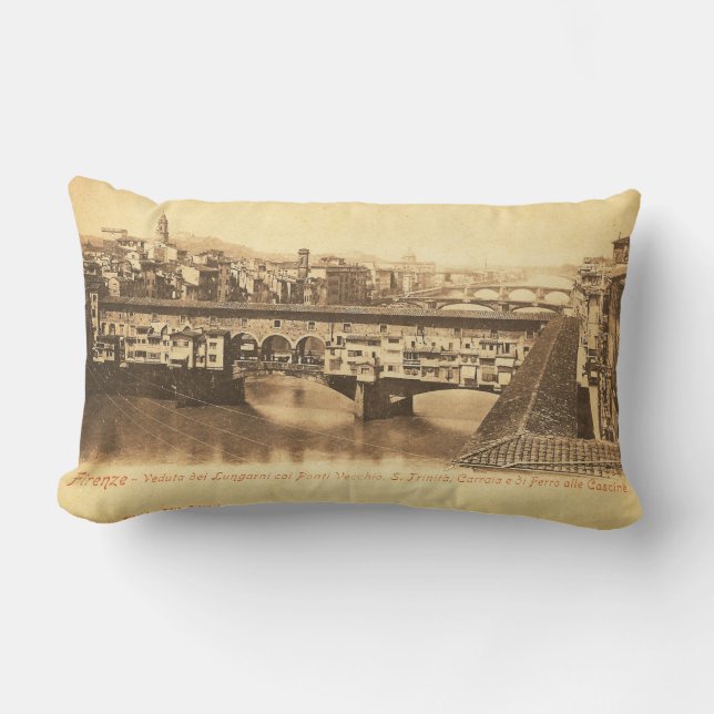 Vintage Postkarte, Florenz, Italien Lendenkissen (Vorderseite)