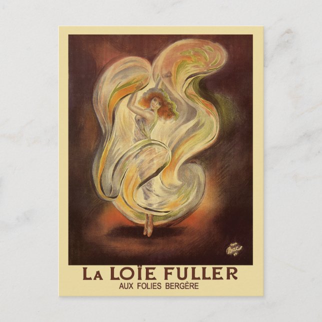 Vintage Postkarte: Folies Bergere La Loie Fuller Postkarte (Vorderseite)