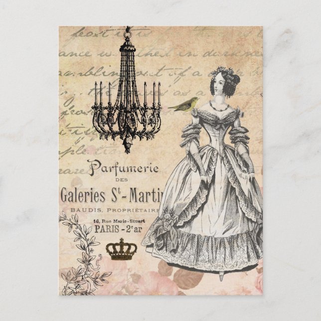 Vintage Postkarte für das Shabby Chic (Vorderseite)
