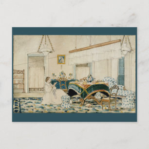 Vintage Postkarte für Frauen lesen Bücher