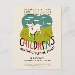 Vintage Postkarte für Kinder