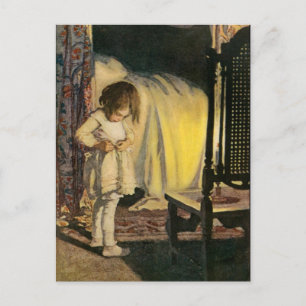 Vintage Postkarte für kleine Mädchen