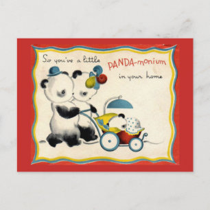 Vintage-Postkarte für Neuankömmlinge Postkarte