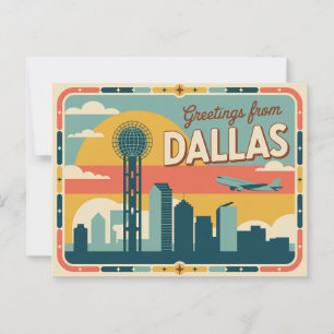 Vintage Postkarte   Grüße aus Dallas