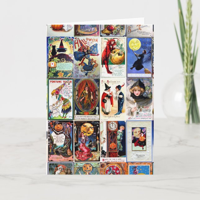 Vintage Postkarte Halloweens (Vorderseite)