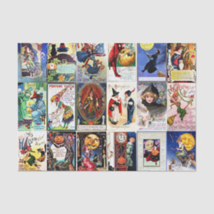 Vintage Postkarte Halloweens Seidenpapier