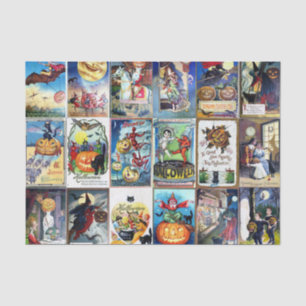 Vintage Postkarte Halloweens Seidenpapier