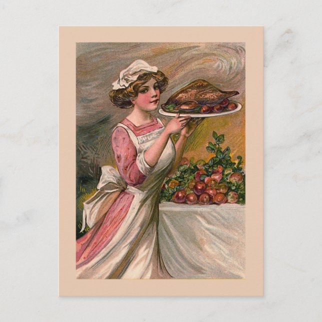 Vintage Postkarte "Happy Thanksgiving" (Vorderseite)