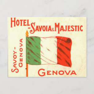 Vintage Postkarte - Hotel Savoia Genova Italien