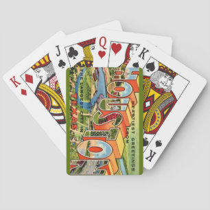 Vintage-Postkarte Houston Texas Spielkarten