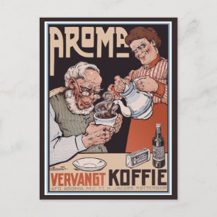 Vintage Postkarte:   Kaffee: Aroma Vergangt Koffie Postkarte