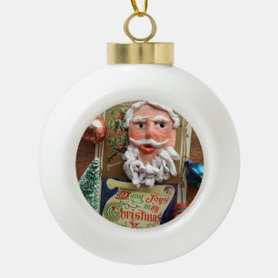 Vintage-Postkarte mit alten Ornamenten Keramik Kugel-Ornament