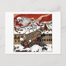 Vintage Postkarte mit blutiger Revolte