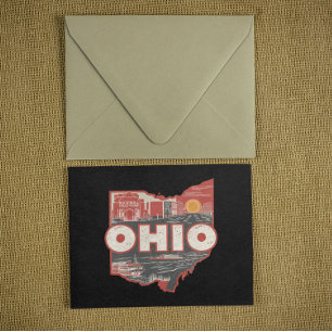 Vintage-Postkarte mit Karte von Ohio, USA