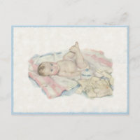 Vintage Postkarte mit Niedlichem Kleinkind