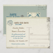 Vintage Postkarte mit Stempel Hochzeit Termin vor