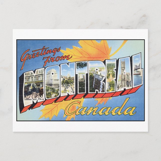 Vintage Postkarte Montreal (Vorderseite)