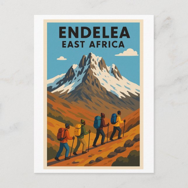 Vintage Postkarte - Mount Kenya - Ostafrika (Vorderseite)