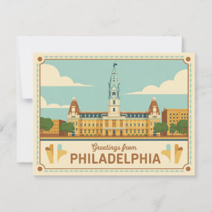 Vintage Postkarte Philadelphia Grüße aus
