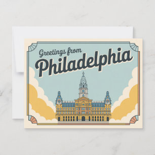 Vintage Postkarte Philadelphia Grüße aus