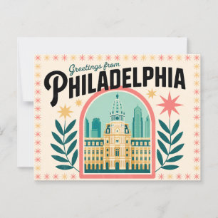 Vintage Postkarte Philadelphia Grüße aus
