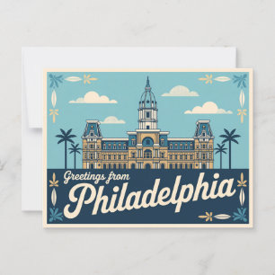 Vintage Postkarte Philadelphia Grüße aus