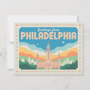 Vintage Postkarte Philadelphia Grüße aus