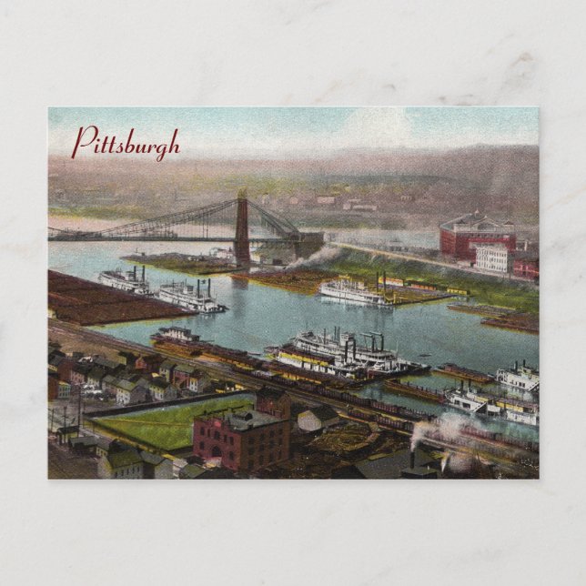 Vintage Postkarte Pittsburgh 1800 (Vorderseite)
