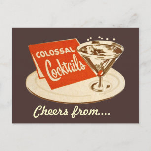 Vintage Postkarte - Riesige Cocktails