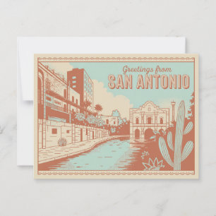 Vintage Postkarte San Antonio   Grüße aus