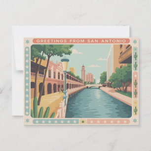Vintage Postkarte San Antonio   Grüße aus