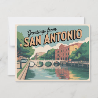 Vintage Postkarte San Antonio | Grüße aus