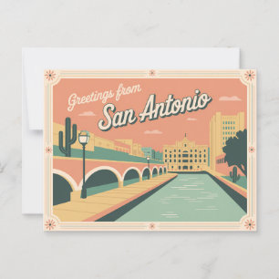 Vintage Postkarte San Antonio   Grüße aus