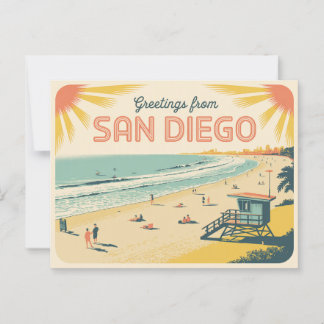 Vintage Postkarte San Diego | Grüße aus