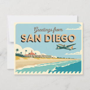 Vintage Postkarte San Diego   Grüße aus