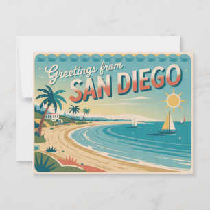 Vintage Postkarte San Diego   Grüße aus