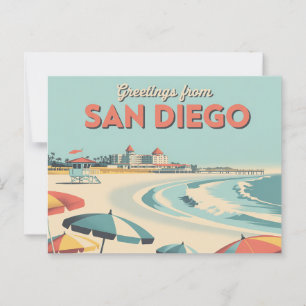 Vintage Postkarte San Diego   Grüße aus